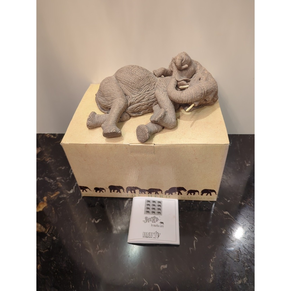The Herd Peace & Quiet Elephant 3127 Marty Sculpture-Signed by Martha Carey-Read
